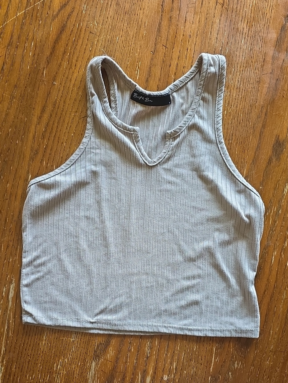Ribbed Tank Top - Cream Sleeveless Women's Top